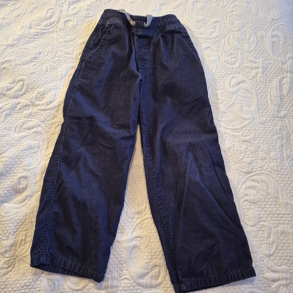 Hanna Andersson boys size 110 or 5 navy pull on corduroy pants VGUC
